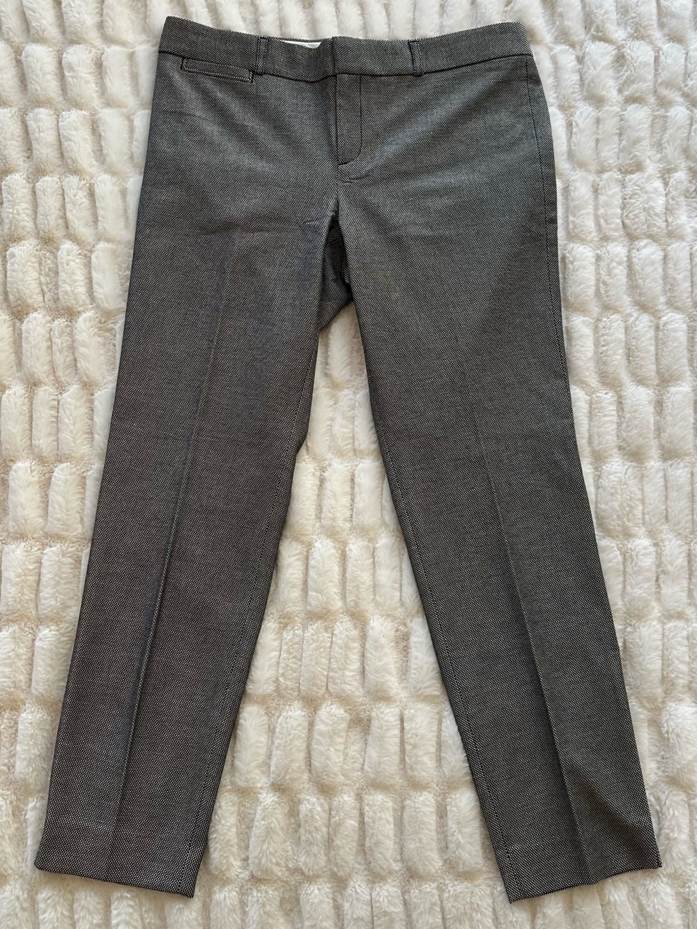 Banana Republic Black and White Smooth Woven Tweed Sloan Pants